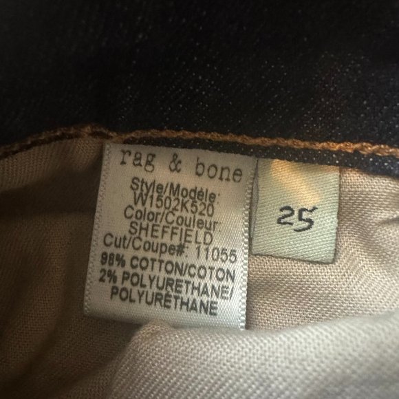 rag & bone dark blue distressed skinny jean - Picture 5 of 9